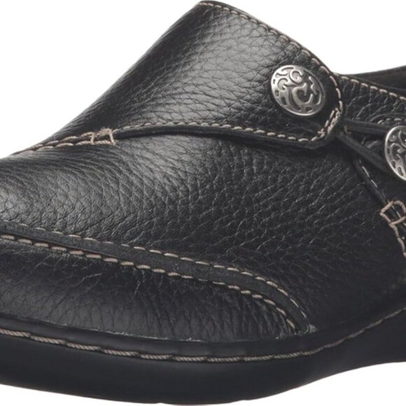 Women's Leather Slip-On Shoes Black Size 8 Comfort Casual Dress Wear